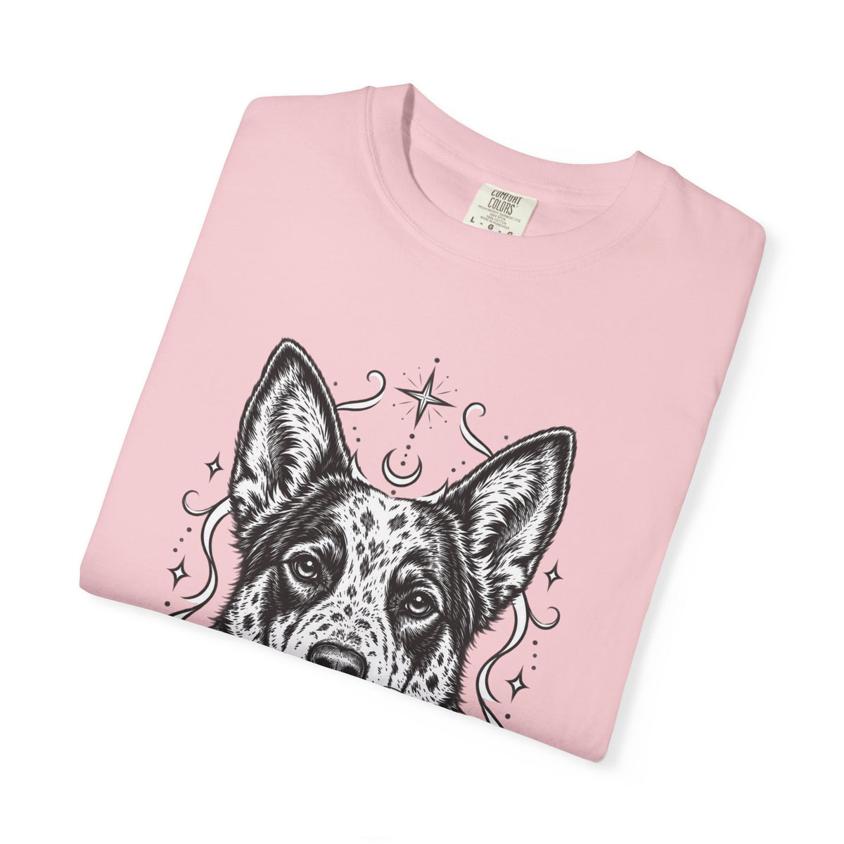 Mystical Australian Cattle Dog Line Art T-Shirt — Minimal Dog Portrait Tee