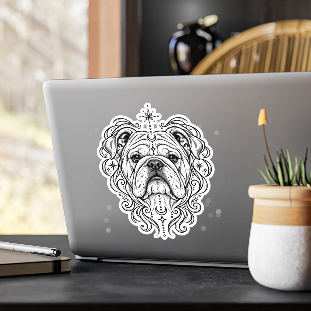 Mystical Bulldog Mandala Sticker — Kiss-Cut Vinyl Decal