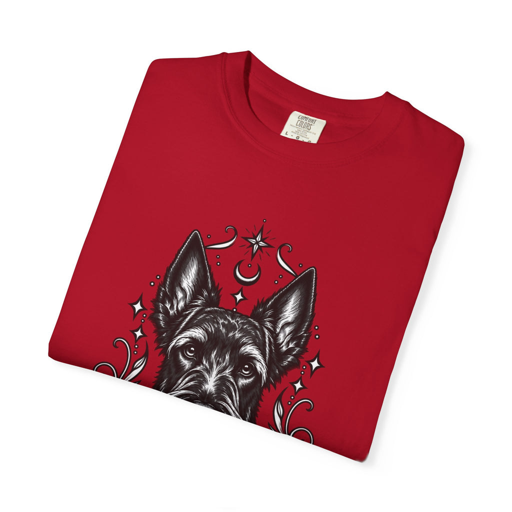Mystical Scottish Terrier Line Art T-Shirt — Minimal Dog Portrait Tee