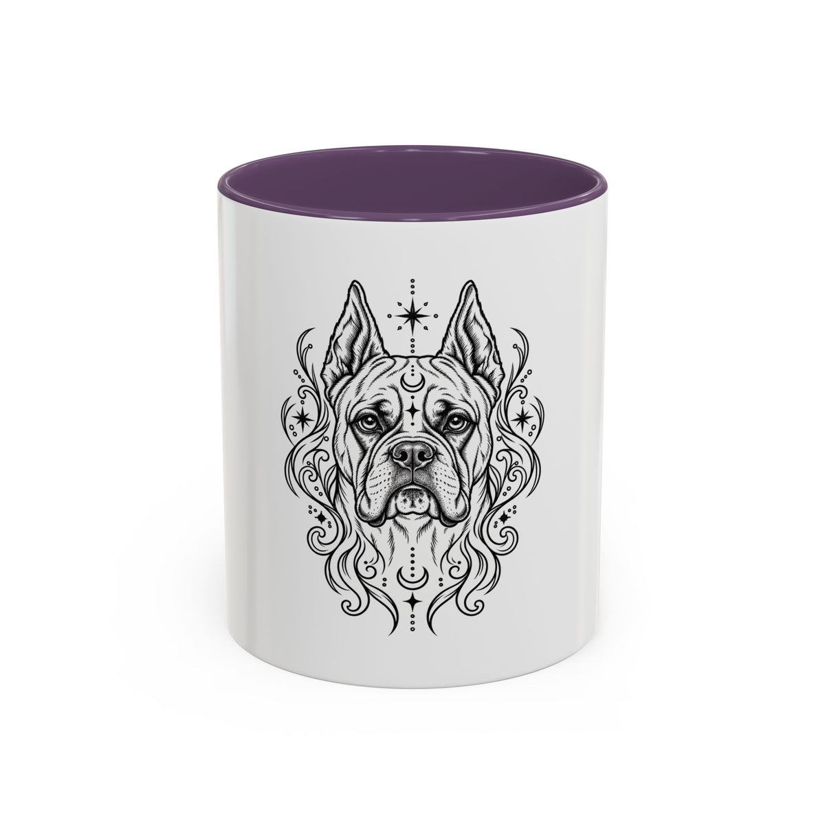 Copy of Mystical White Swiss Shepherd Line Art Accent Coffee Mug – Mystical Dog Portrait 11/15oz