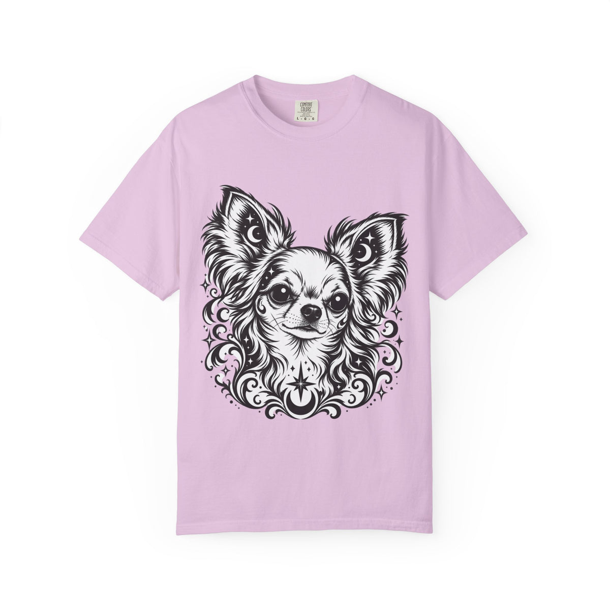 Mystical  Chihuahua LH Line Art T-Shirt — Minimal Dog Portrait Tee