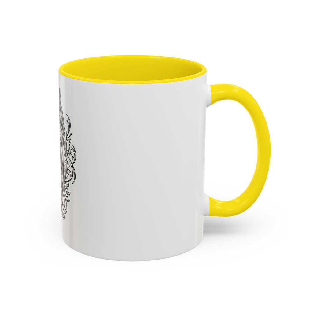 Mystical Great Dane CE Line Art Accent Coffee Mug – Mystical Dog Portrait 11/15oz