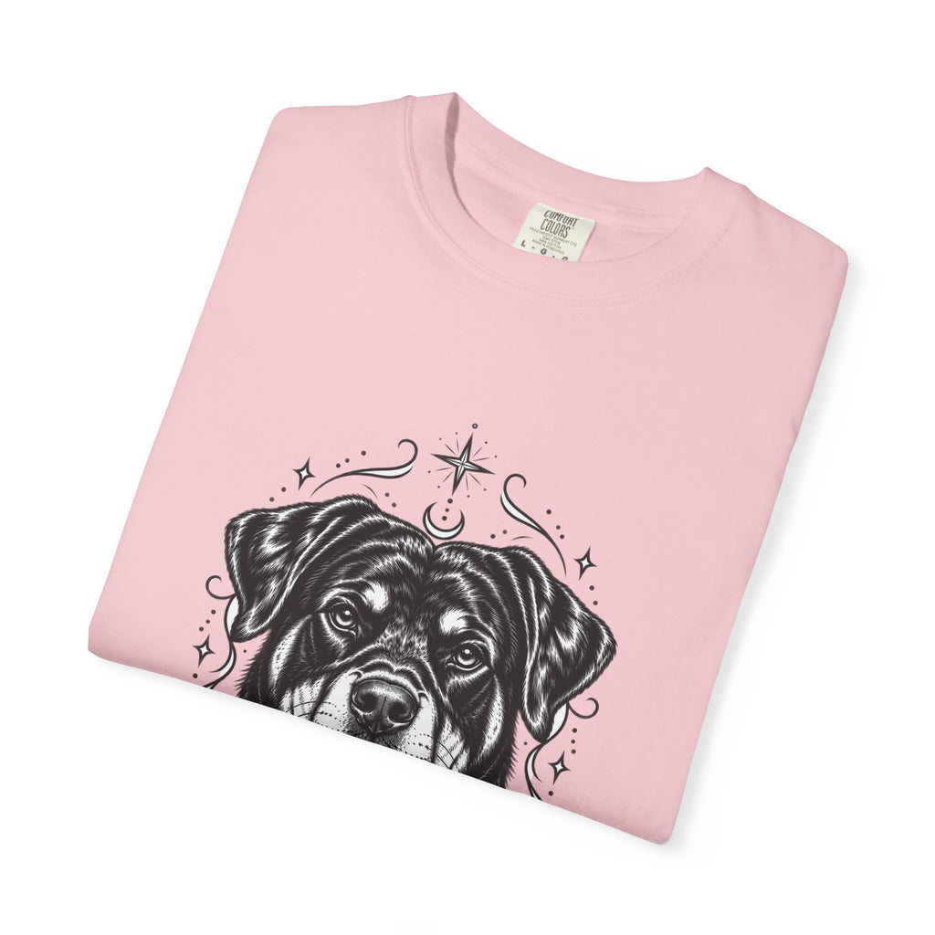Mystical Rottweiler Line Art T-Shirt — Minimal Dog Portrait Tee