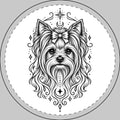 Mystical Yorkshire Terrier Round Car Magnet — Boho Dog Face Sticker