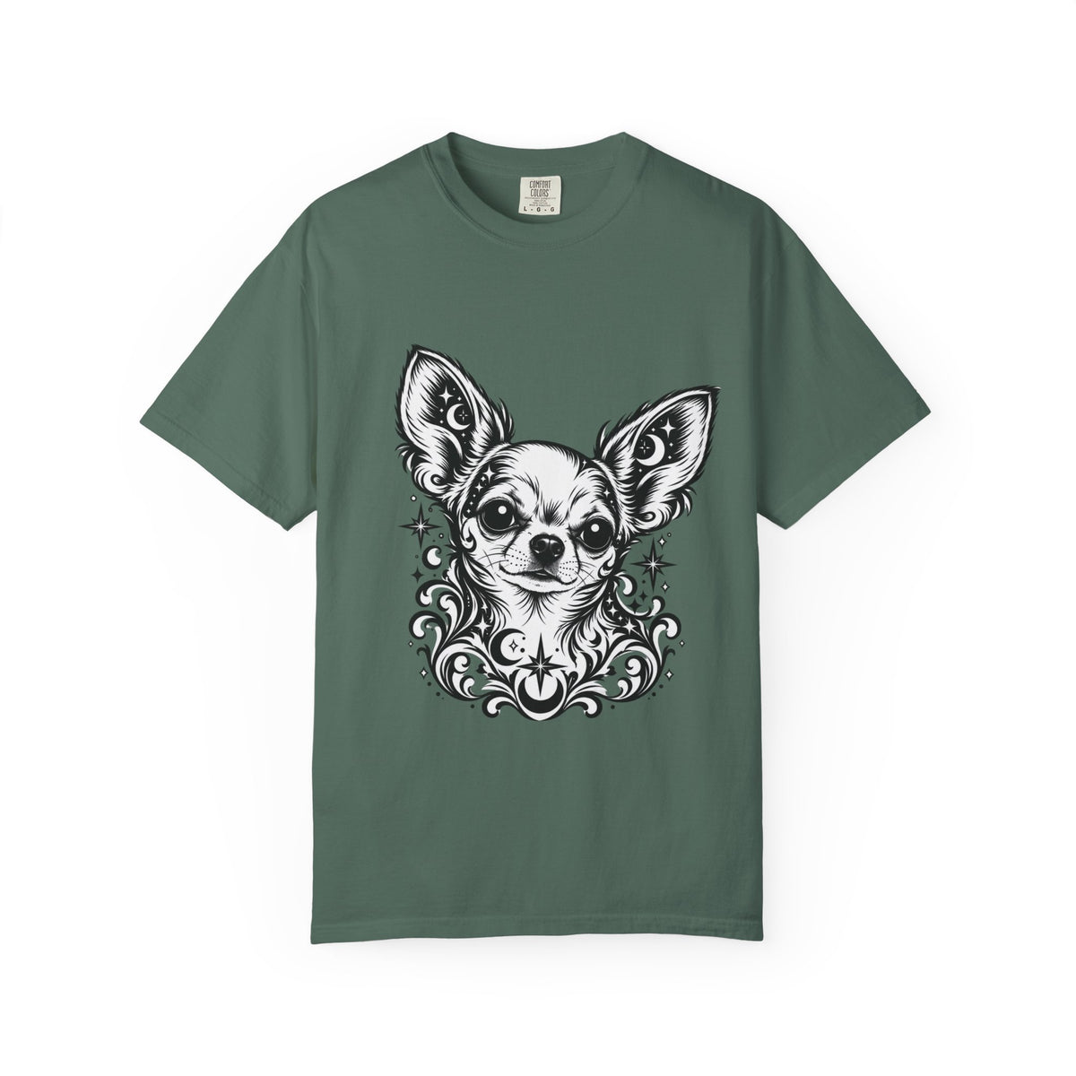 Mystical  Chihuahua SH Line Art T-Shirt — Minimal Dog Portrait Tee