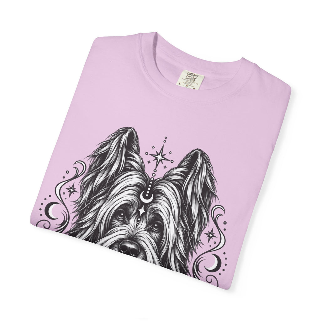 Mystical Briard Line Art T-Shirt — Minimal Dog Portrait Tee