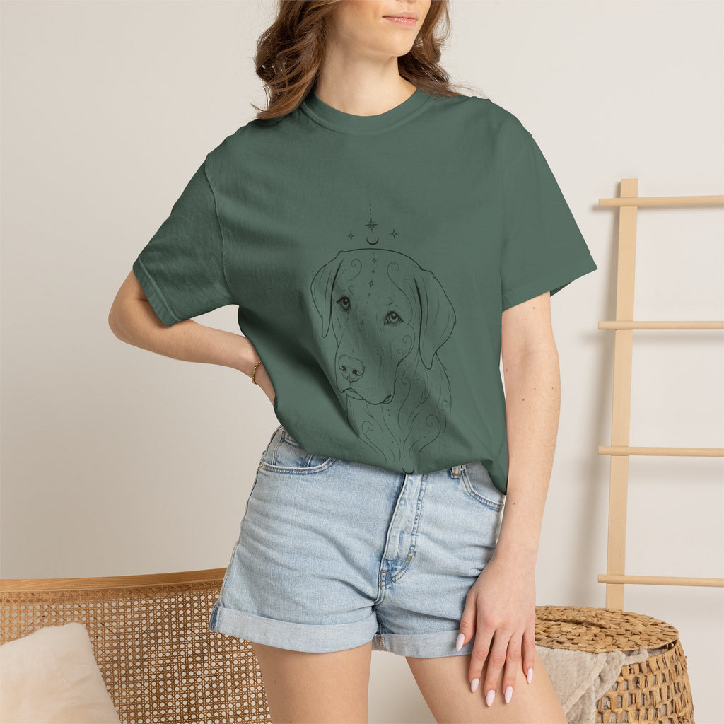 Mystical Labrador Retriever Line Art T-Shirt — Minimal Dog Portrait Tee