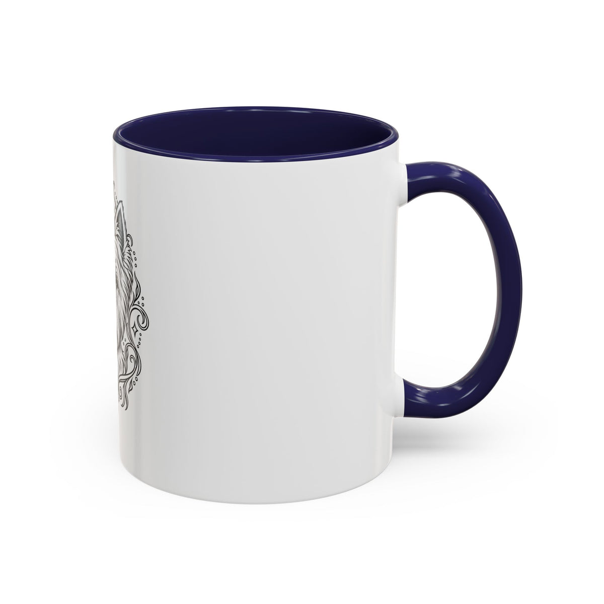 Mystical West Highland Terrier Line Art Accent Coffee Mug – Mystical Dog Portrait 11/15oz