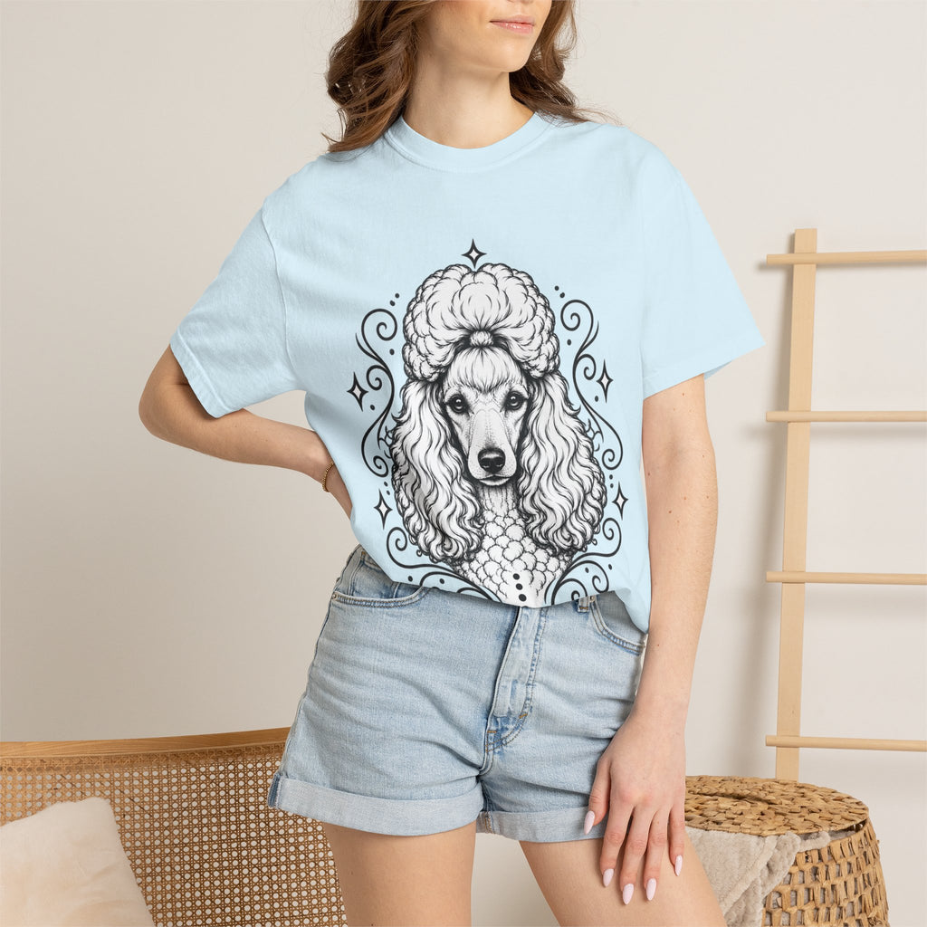 Mystical Miniature Poodle Line Art T-Shirt — Minimal Dog Portrait Tee