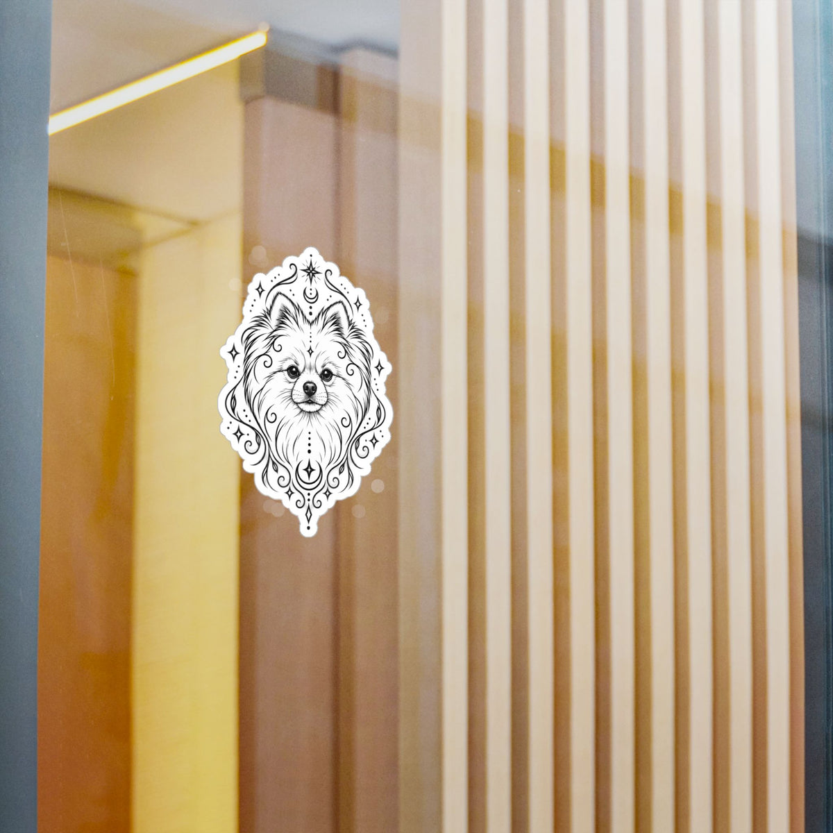Mystical Pomeranian Mandala Sticker — Kiss-Cut Vinyl Decal