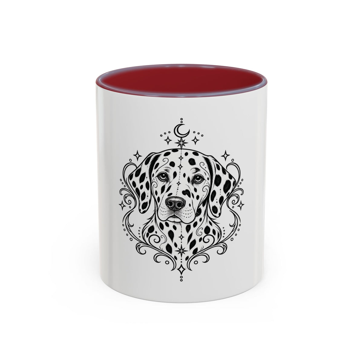 Mystical Dalmatian Line Art Accent Coffee Mug – Mystical Dog Portrait 11/15oz