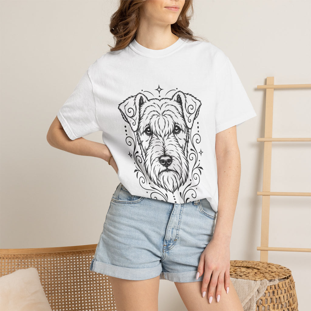 Mystical Lakeland Terrier Line Art T-Shirt — Minimal Dog Portrait Tee