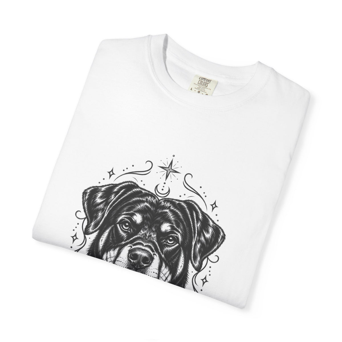 Mystical Rottweiler Line Art T-Shirt — Minimal Dog Portrait Tee