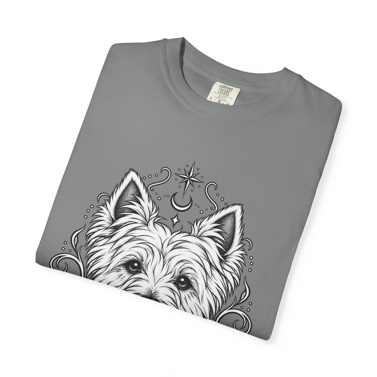 Mystical West Highland Terrier Line Art T-Shirt — Minimal Dog Portrait Tee