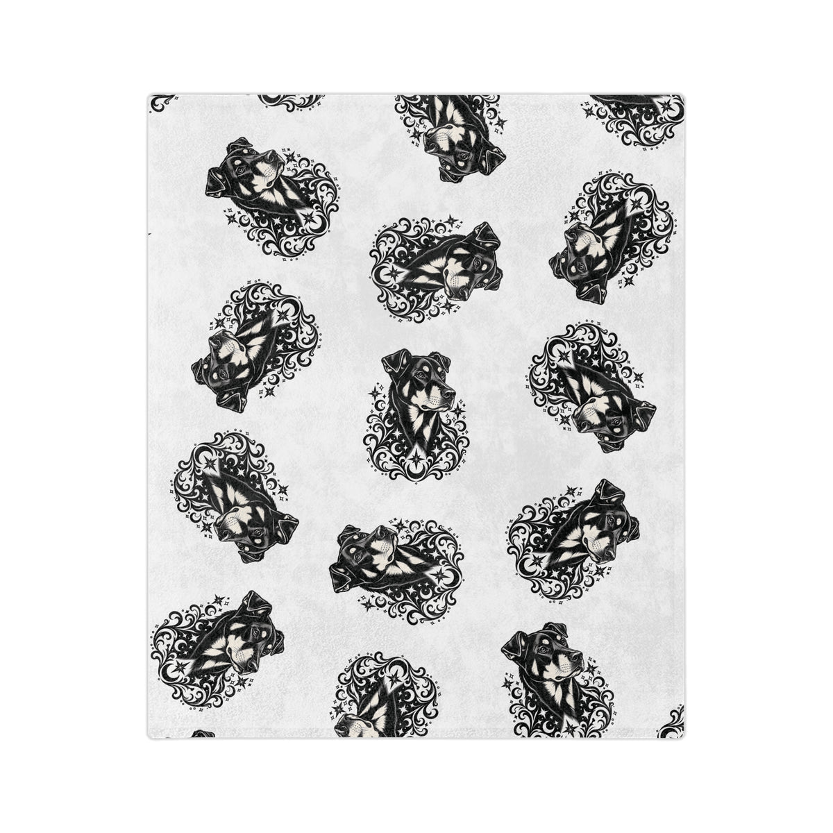 Mystical Beauceron NE HD Minimalist Velveteen Microfiber Blanket — Soft Neutral Pet Portrait Throw
