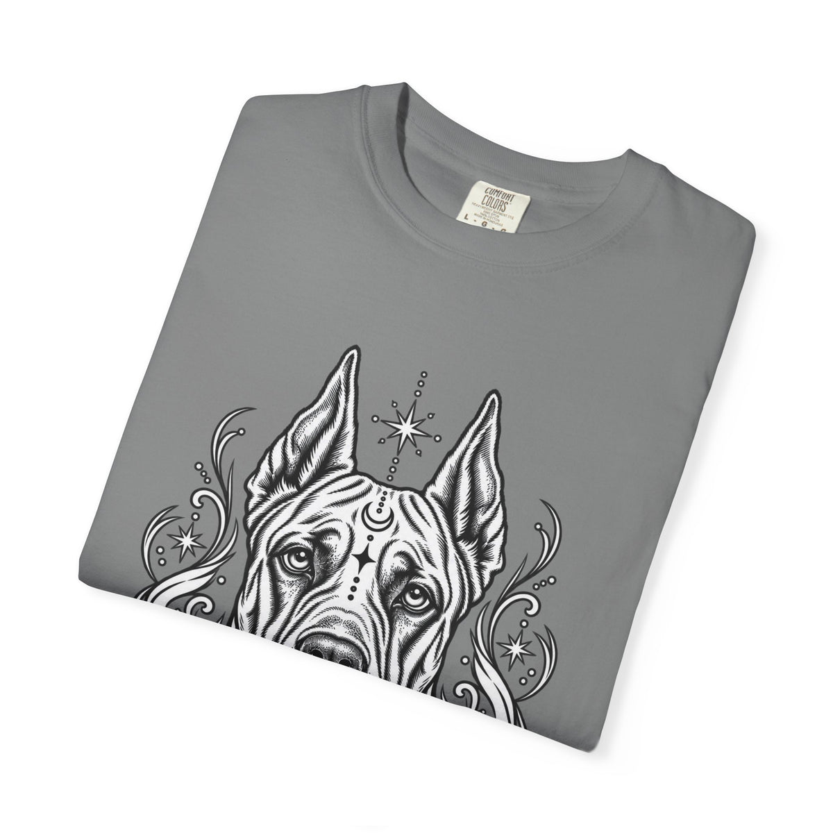 Mystical Great Dane CE Line Art T-Shirt — Minimal Dog Portrait Tee