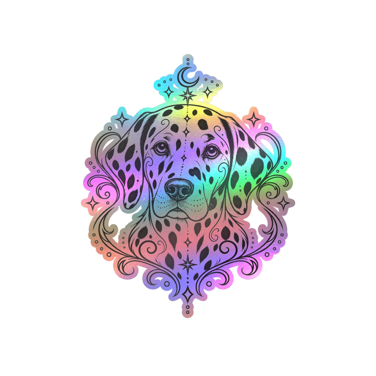 Mystical Dalmatian Mandala Sticker — Kiss-Cut Vinyl Decal
