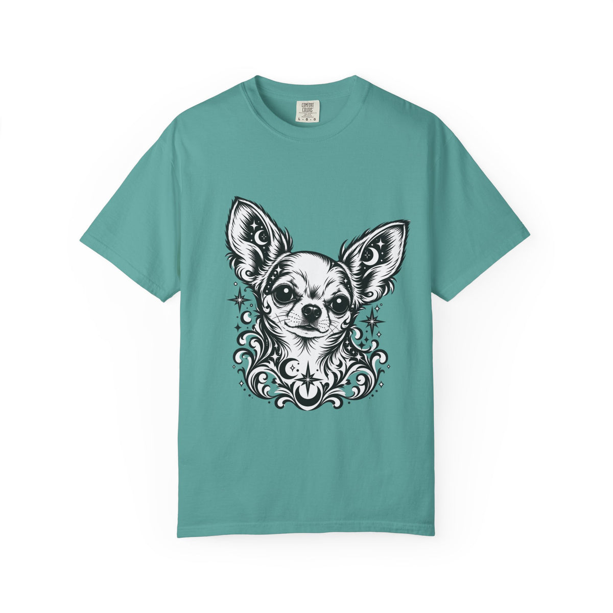 Mystical  Chihuahua SH Line Art T-Shirt — Minimal Dog Portrait Tee