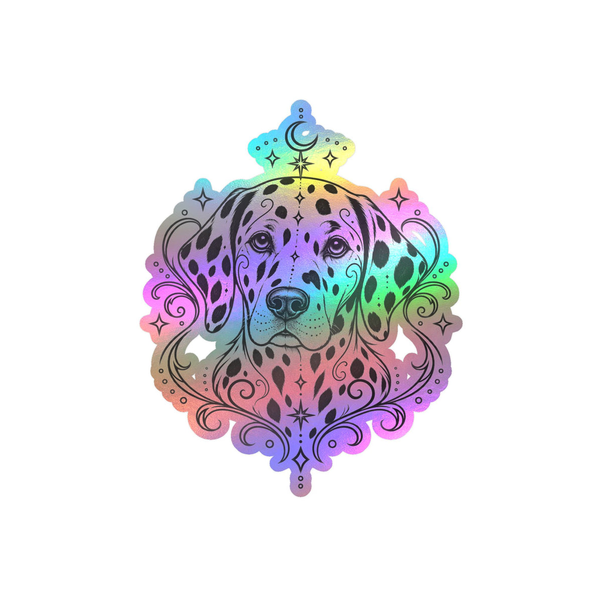 Mystical Dalmatian Mandala Sticker — Kiss-Cut Vinyl Decal