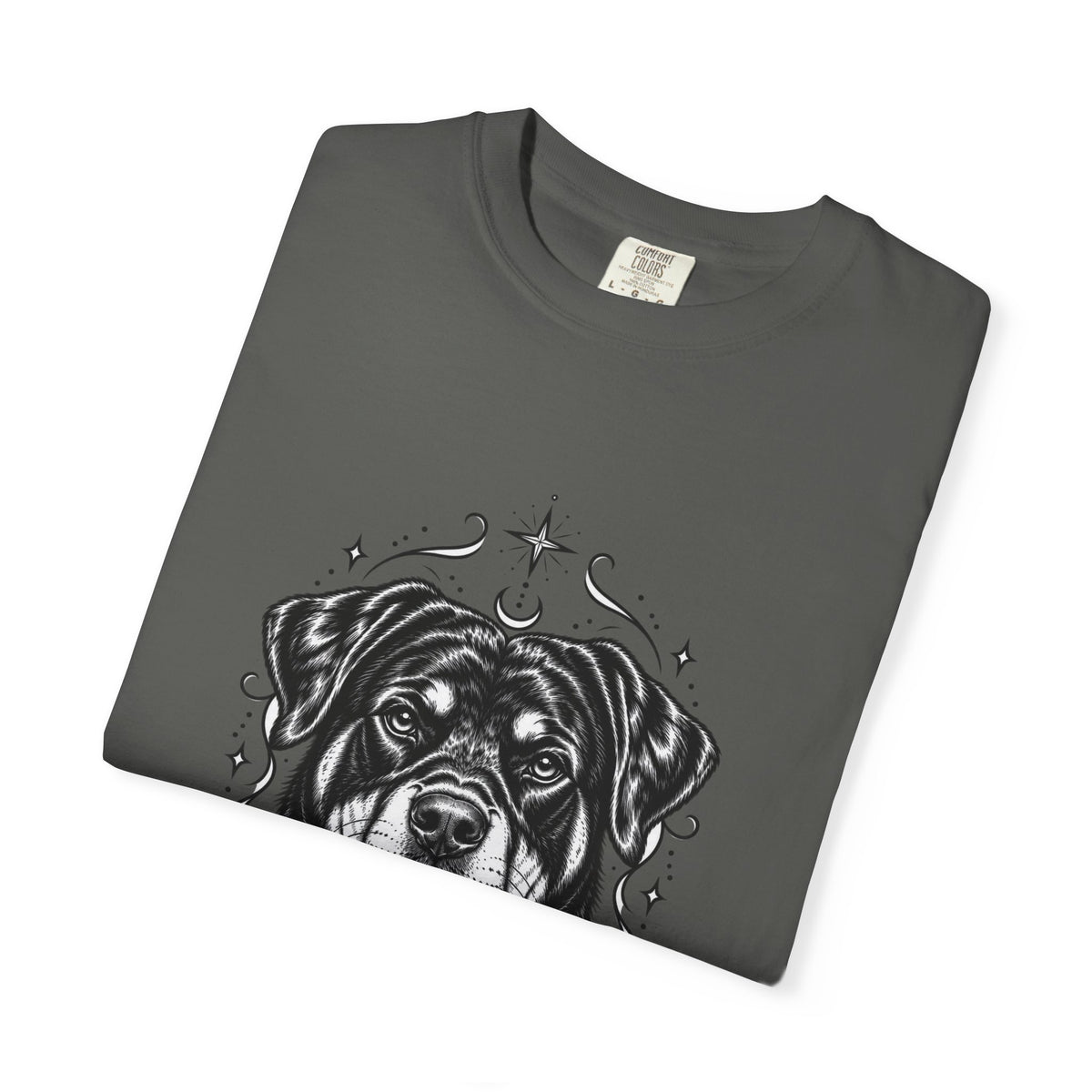Mystical Rottweiler Line Art T-Shirt — Minimal Dog Portrait Tee