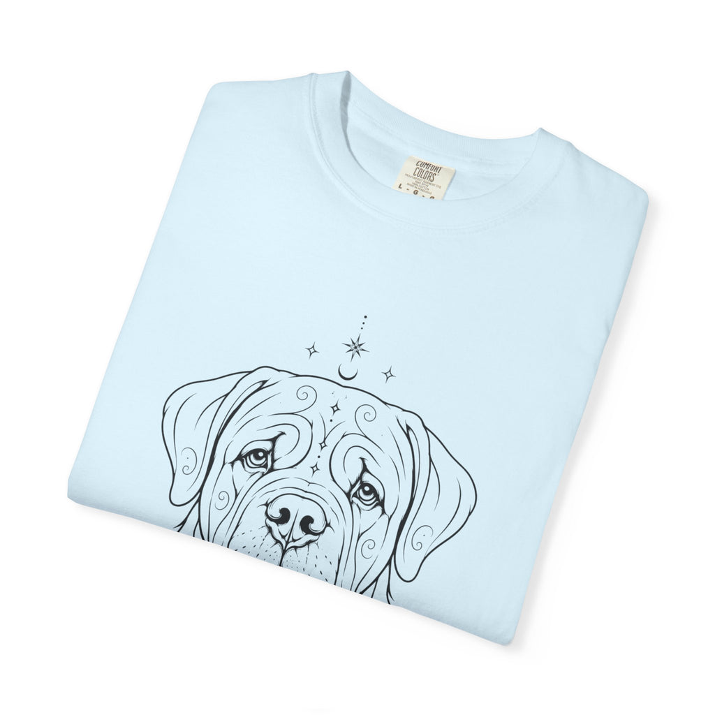 Mystical Mastiff Line Art T‑Shirt — Minimal Dog Portrait Tee