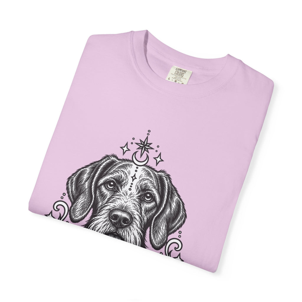 Mystical Wiredhaired Vizsla Line Art T-Shirt — Minimal Dog Portrait Tee