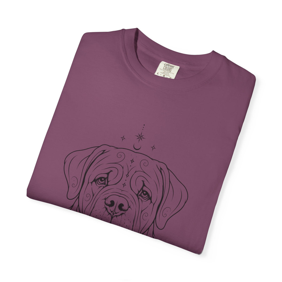 Mystical Mastiff Line Art T‑Shirt — Minimal Dog Portrait Tee