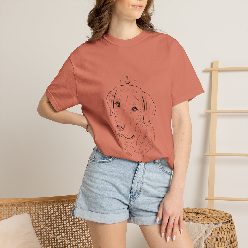 Mystical Labrador Retriever Line Art T-Shirt — Minimal Dog Portrait Tee