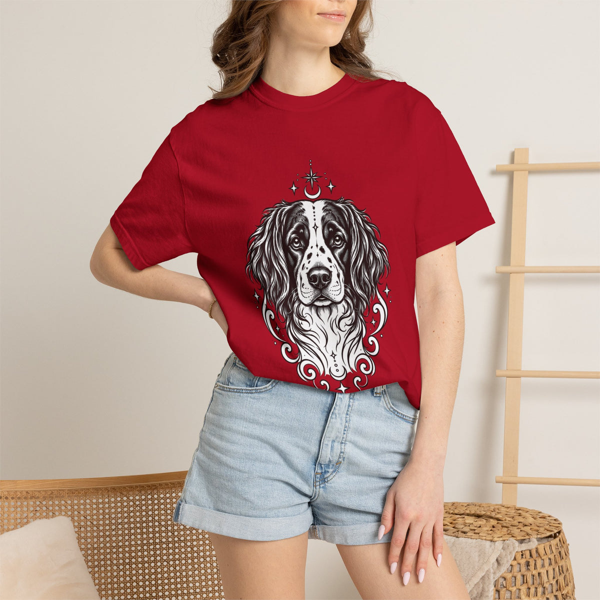 Mystical Stabyhoun Line Art T-Shirt — Minimal Dog Portrait Tee