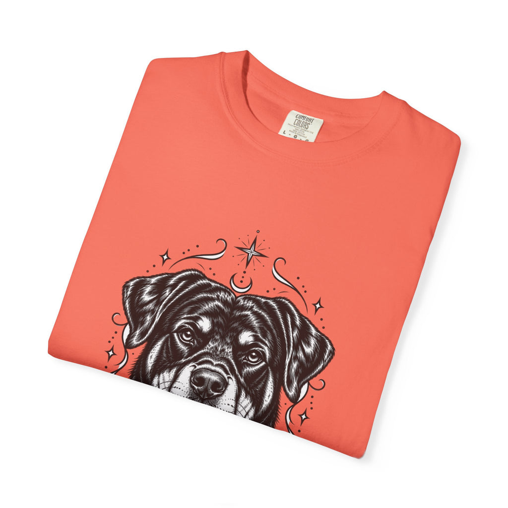 Mystical Rottweiler Line Art T-Shirt — Minimal Dog Portrait Tee