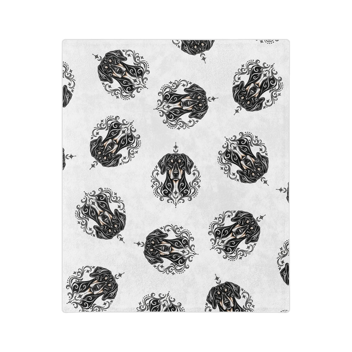 Mystical Doberman Pinscher NE Minimalist Velveteen Microfiber Blanket — Soft Neutral Pet Portrait Throw