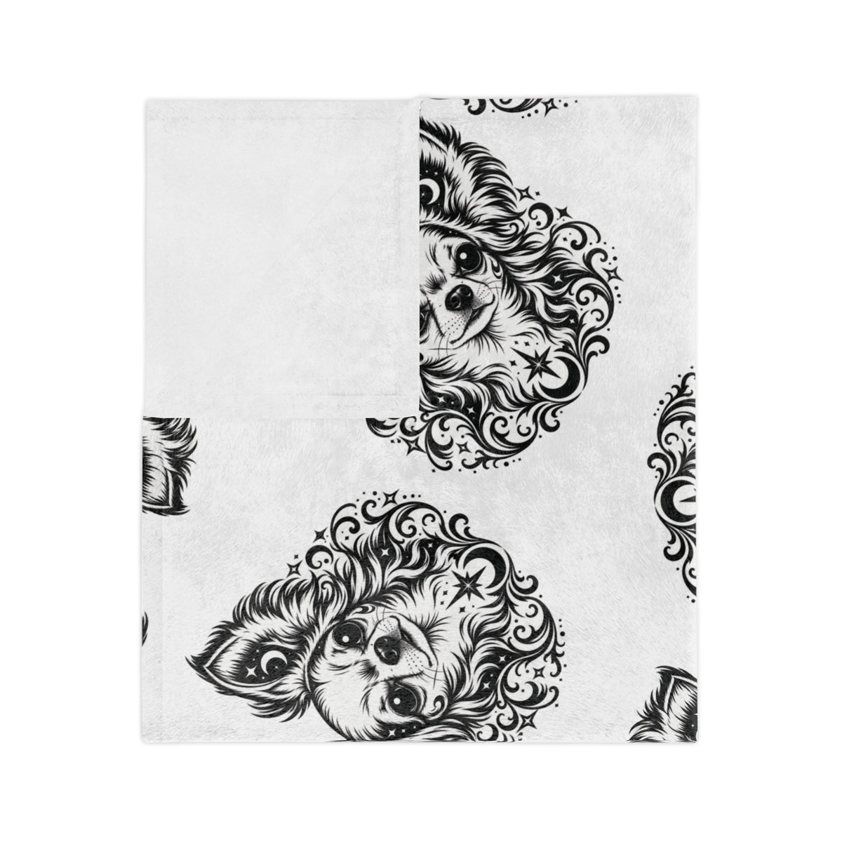 Copy of Mystical  Chihuahua LH Minimalist Velveteen Microfiber Blanket — Soft Neutral Pet Portrait Throw