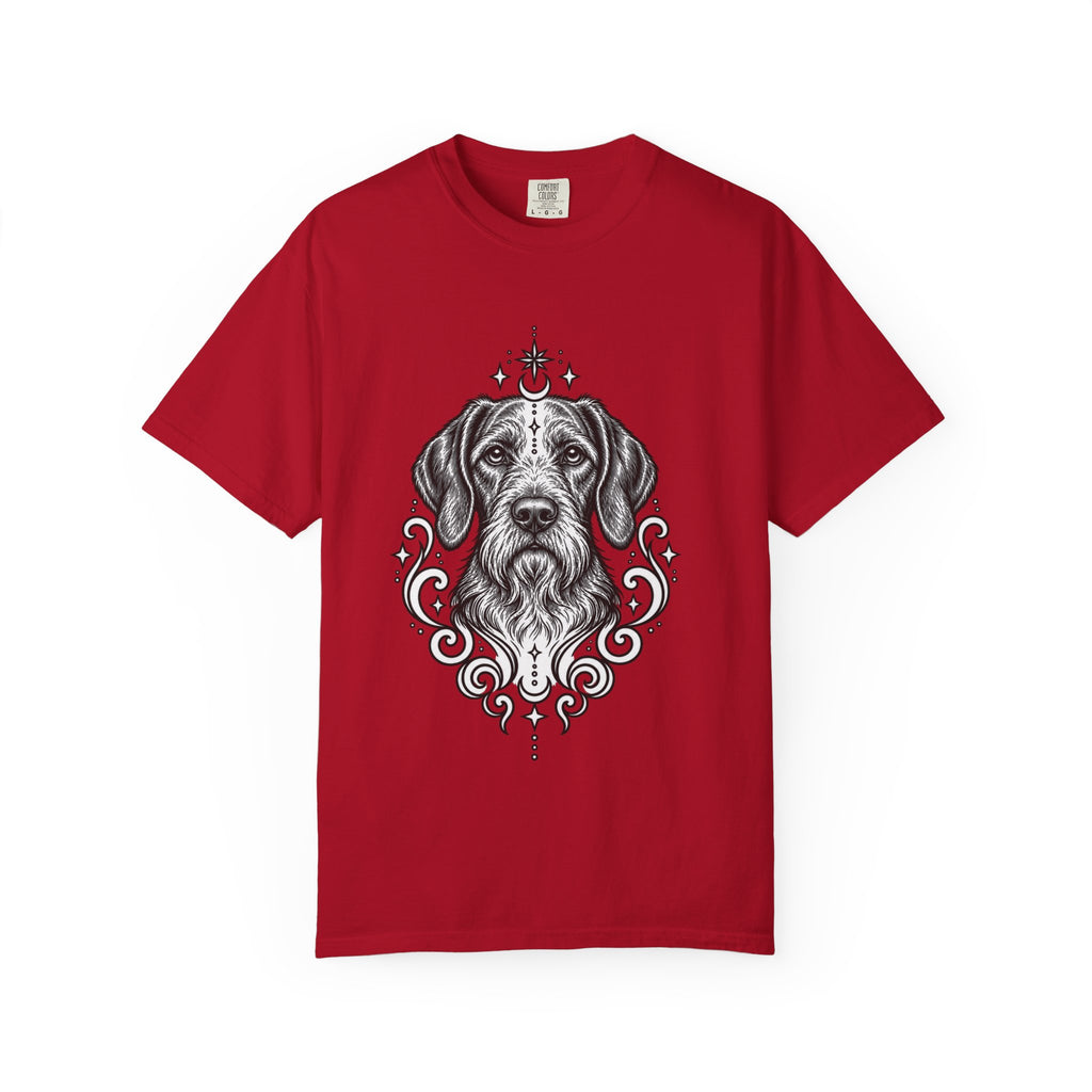 Mystical Wiredhaired Vizsla Line Art T-Shirt — Minimal Dog Portrait Tee