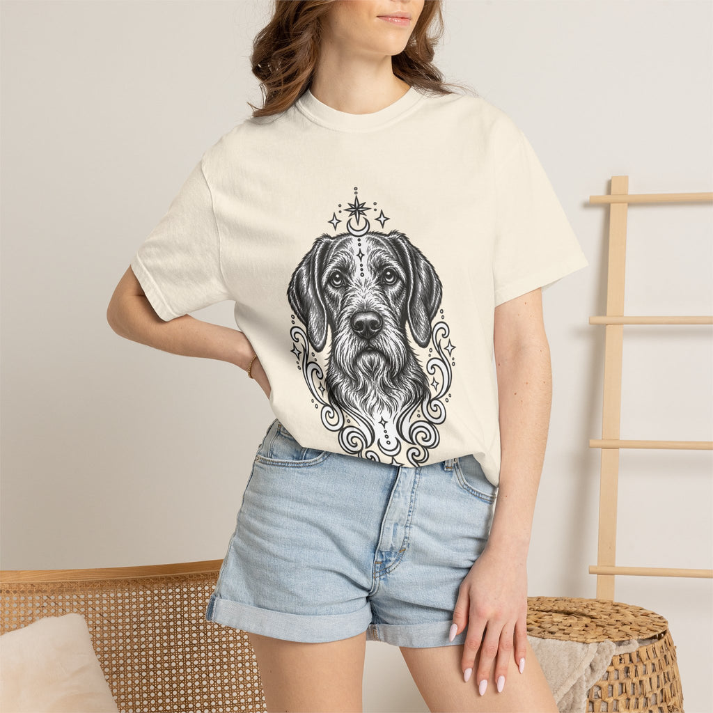 Mystical Wiredhaired Vizsla Line Art T-Shirt — Minimal Dog Portrait Tee