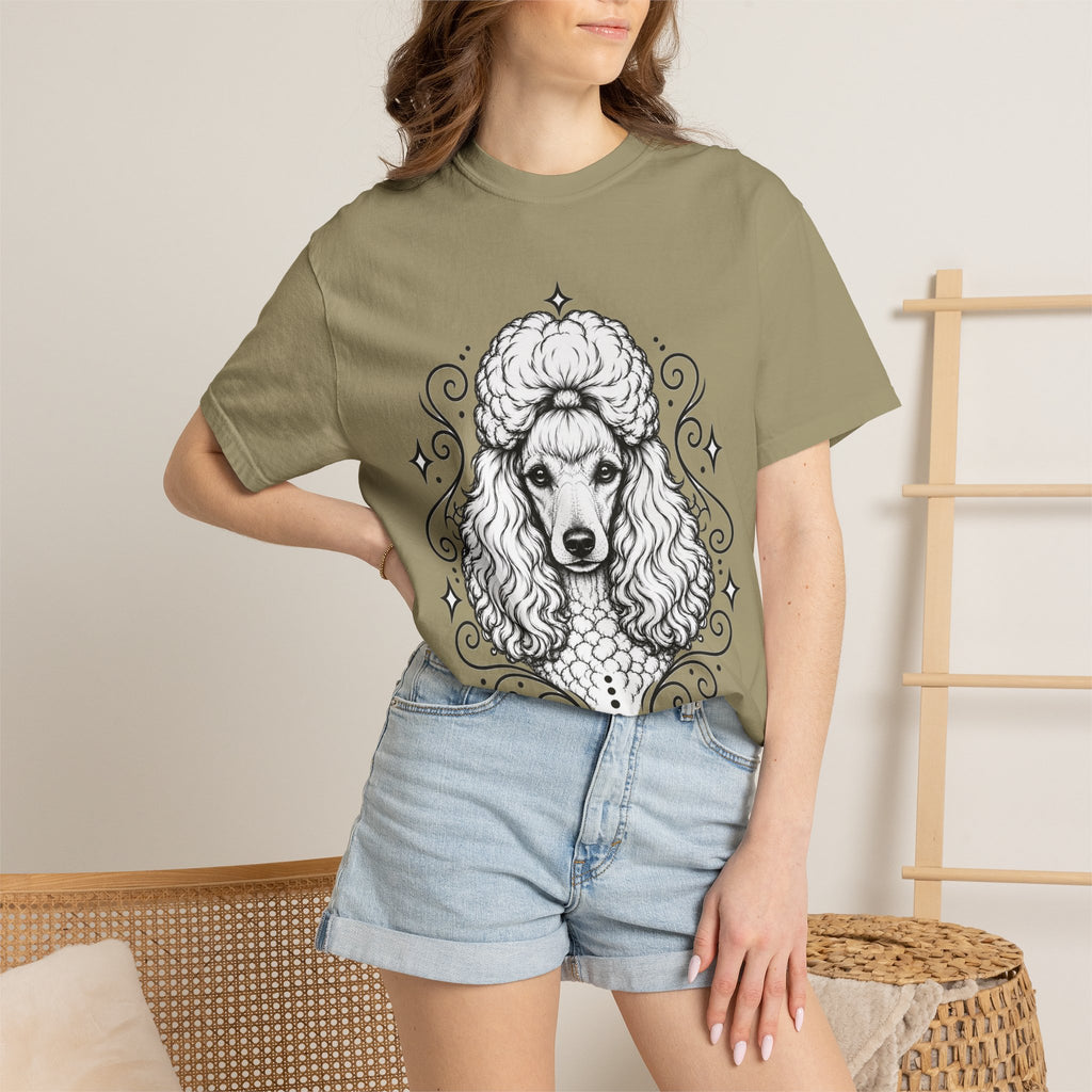 Mystical Miniature Poodle Line Art T-Shirt — Minimal Dog Portrait Tee