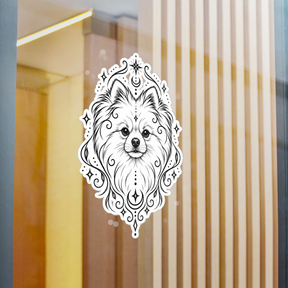 Mystical Pomeranian Mandala Sticker — Kiss-Cut Vinyl Decal