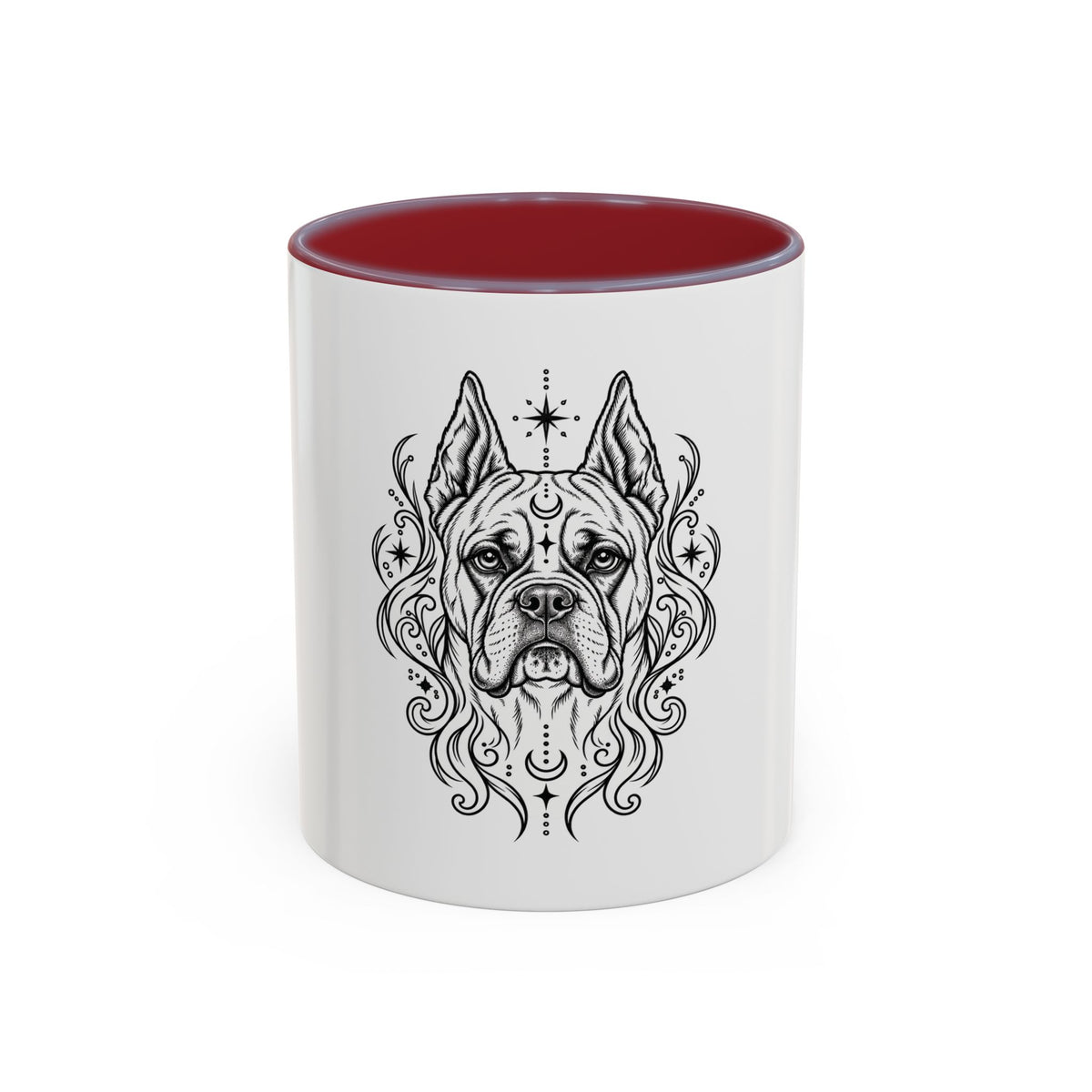 Copy of Mystical White Swiss Shepherd Line Art Accent Coffee Mug – Mystical Dog Portrait 11/15oz