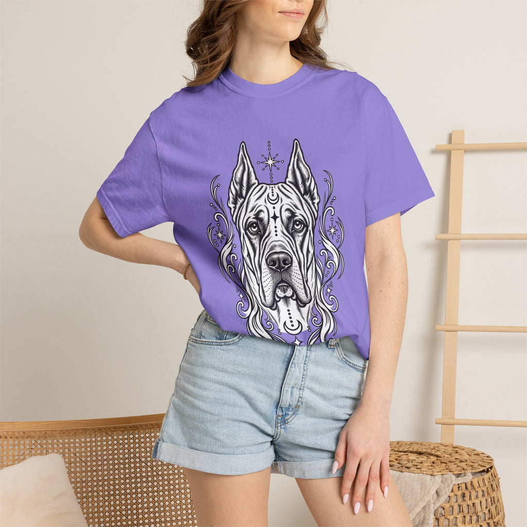 Mystical Great Dane CE Line Art T-Shirt — Minimal Dog Portrait Tee