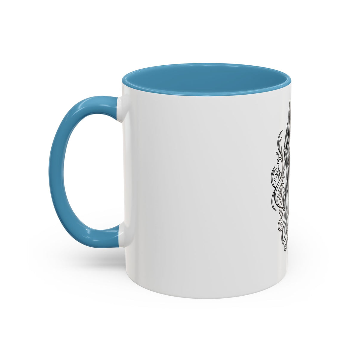 Mystical Great Dane CE Line Art Accent Coffee Mug – Mystical Dog Portrait 11/15oz