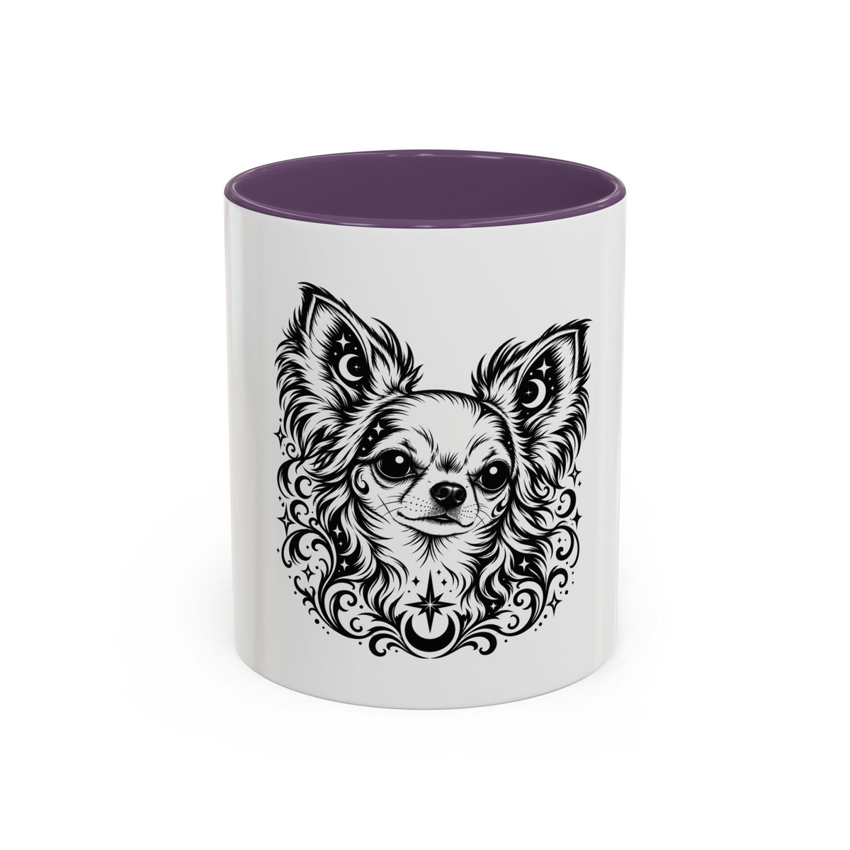 Mystical  Chihuahua LH Line Art Accent Coffee Mug – Mystical Dog Portrait 11/15oz